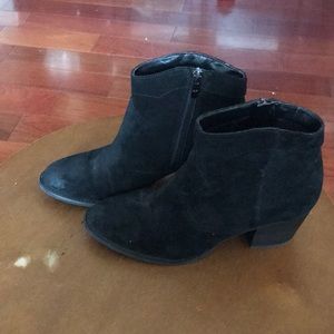 Marc Fisher booties in black suede.
